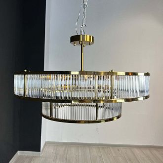 Люстра на штанге RH Marais Round Chandelier D100 100*100*30 см, 14*E14*40W, ImperiumLoft 40.2668, Латунь