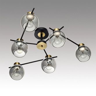 Люстра потолочная 76 см, Lumion 8248/6C, черный-золото