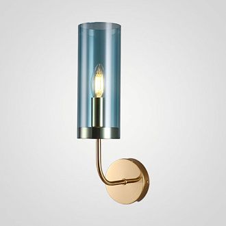 Бра Agne Blue Glass Tube wall light 16*28*28 см, 1*E14*40W, ImperiumLoft 100322-22, Золотистый