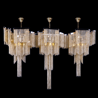 Подвесной светильник 140*45*80 см, 12*E14 Loft it Stream 10208/1400R Gold
