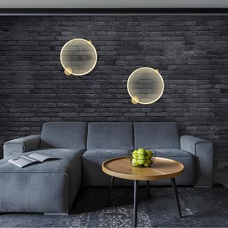 Настенный светильник 91 см, 35W, 3000-6000K, Crystal Lux REAL AP35W LED BRASS, латунь