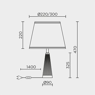 Настольный светильник 31*46 см, Е27 MODELUX ML.5509.01TL CR хром