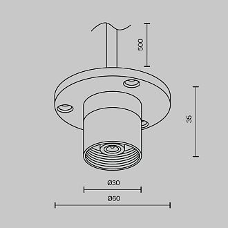 Основание с внутренней резьбой с вводом питания Maytoni Shelf CA023BI-P-B