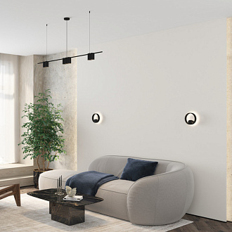 Подвесной светильник 150*5,6*208,9 см, 7*GU10, 105W, Denkirs Orbit DK4063-BK черный