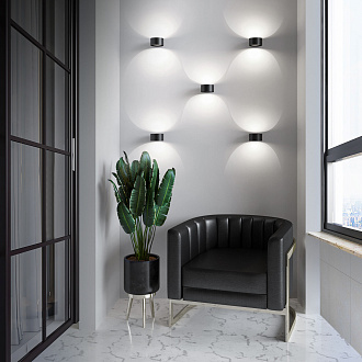 Подсветка LED 6W, 4000 К, 11,4*9,2*6 см, черный, Elektrostandard Coneto MRL LED 1045