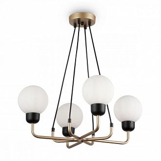 Подвесная люстра Freya Venetti FR5114PL-04G, диаметр 55 см, золото-черный