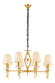 Люстра Ø800 x H450(1100), мм, 8*40W (320W), BRASS(Латунь) NewRgy 8695/8LT BRASS