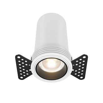 Встраиваемый светильник 6*12 см, вр 7 см, *LED*12W, 3000K, Maytoni Focus led DL125-L12-3K-TRS-W, Белый