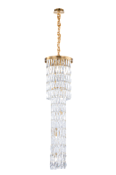 Люстра Ø300 x H1200, мм, 8*40W (320W), PLATING BRASS+CLEAR (Латунь + Прозрачный Хрусталь) NewRgy 2727P/8A PLATING BRASS+CLEAR