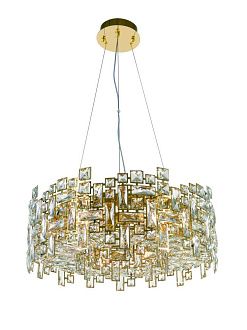 Люстра Ø600 x H200 (800), мм, 8*40W (320W), GOLD+CLEAR (Золото + Прозрачный Хрусталь) NewRgy 6055E/8A GOLD+CLEAR