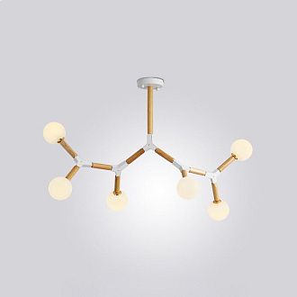 Люстра на штанге FORMULA 6 lamps 100*53*53 см, 6*G9*40W, ImperiumLoft FORMULA01, Белый, Дерево