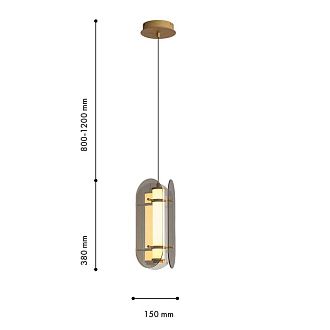 Подвес 19*42-192,5 см, 2*LED, 2,6W, 3000K, Favourite Fada 4625-2P, латунь