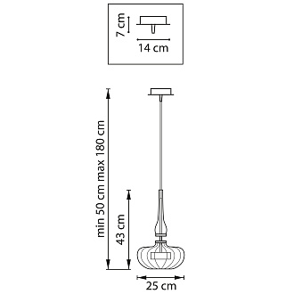 Подвес 25*50/180 см, 12W 3000K Lightstar Astra 804400 Серебро