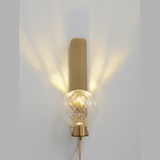 Бра 35 см, 5W, 3000K, Crystal Lux BELLA AP1 BRASS, латунь