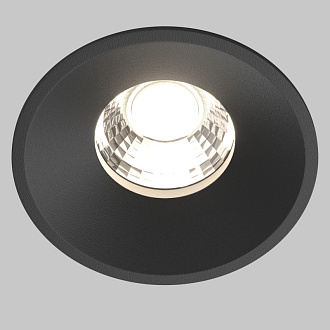 Встраиваемый светильник 8*8*6 см, LED, 12W, 4000К, Maytoni Technical ROUND DL058-12W4K-B черный, вр 7,5 см
