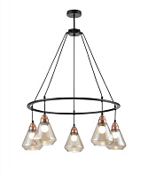 Подвесная люстра  72*95 см, 5*E27 черный, медь Vele Luce Norina VL5842P05