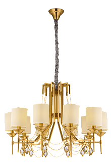 Люстра Ø880 x H600(1800), мм, 10*40W (400W), BRASS(Латунь) NewRgy 8697/10LT BRASS