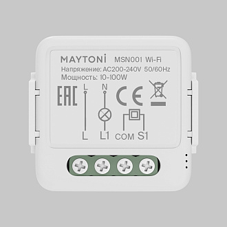 Wi-Fi выключатель одноканальный (без нуля) Maytoni MSN001