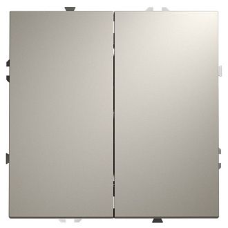 Проходной переключатель встраиваемый Voltum S70 двухклавишный 10А, кашемир пластик Soft touch VLS020303