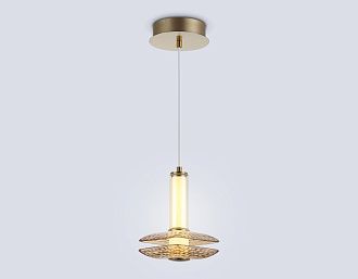 Подвесной светодиодный светильник 15*15*24- см, **W, 3000K, Ambrella Light High Light LH31001, латунь