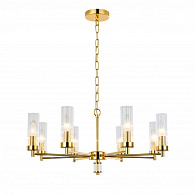 Подвесная люстра Favourite Aesthetic 2673-8P, D660*H310/1310, Каркас золотого цвета, плафоны из прозрачного стекла