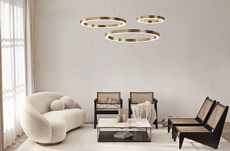 Светильник 40 см, 36W, 4000K Maytoni Saturno MOD415PL-L36BS4K, латунь