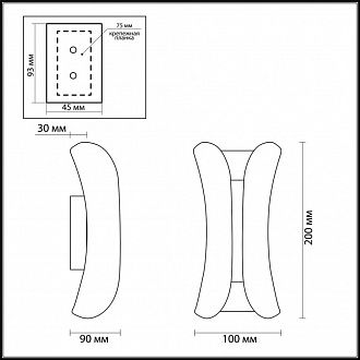 Бра Odeon Light Krista 3886/6BG, 6W LED, 4000K, черный-золото