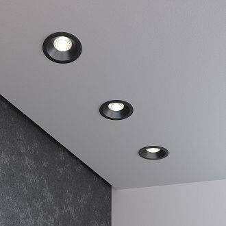 Встраиваемый точечный LED светильник 15266/LED 7W 4200K черный Elektrostandard, вр 7,1 см