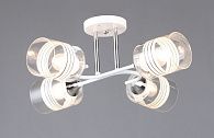 Люстра Ø510 x H195, мм, 4*40W (160W), WT+CR (Белый+Хром) Rilon 6411/4 WT+CR