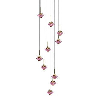 Подвес 36*36*130 см, 10*LED*28W, 3000K Gerhort G52145/10BRS PK, Бронза