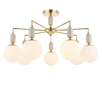 Люстра потолочная 81*47 см, 7*E14 Lumion Vivien 6580/7C французское золото, серый