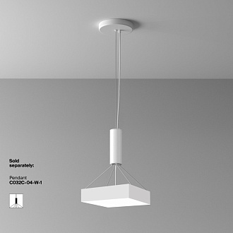 Накладной светильник 30*30*6 см, LED, 36W, 4000К, Maytoni Technical Zon C032CL-36W4K-SQ-W белый