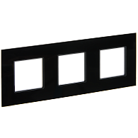 SKANDY Рамка 3-мест. SK-F23Bl стекло черн. IEK, SK-M32-G-K02