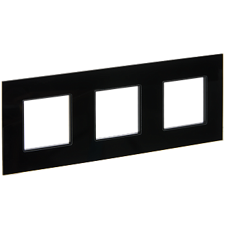 SKANDY Рамка 3-мест. SK-F23Bl стекло черн. IEK, SK-M32-G-K02