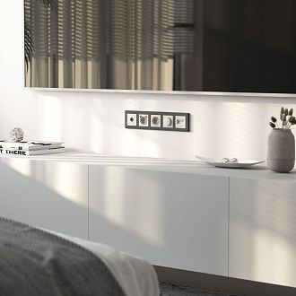 W1183013 ТВ-розетка оконечная, перламутровый рифленый Werkel, 4690389161100