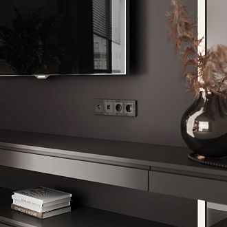 W1183044 ТВ-розетка оконечная, графит акрил Werkel, 4690389197550