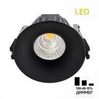 Встраиваемый светильник 8 см, 7W, 3500K Citilux Гамма CLD004NW4 черный, вр 7,5 см