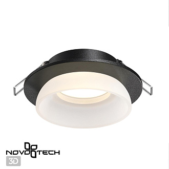 Встраиваемый светильник 10/7 см, GU10, IP20 Novotech LIRIO 370721, черный, вр 7 см
