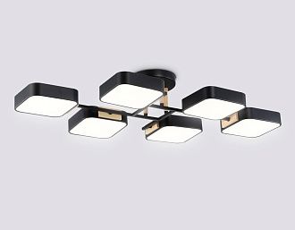 Люстра светодиодная на штанге 85*43*14- см, **W, 3000-6000K, Ambrella Light Comfort FL4887, черный, дерево