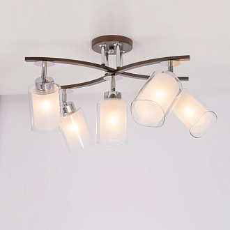 Люстра потолочная Citilux Фортуна CL156152 Венге\Хром 47*36*35