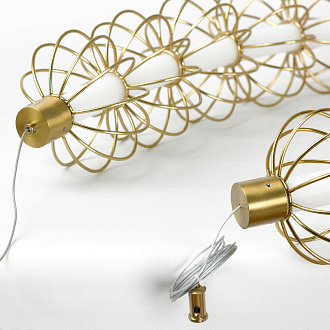 Линейно-подвесной светильник 220*120-220 см, 1*LED, 52W, 3000K, Lussole Howard LSP-7347, матовое золото