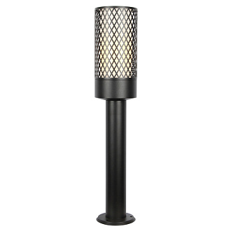 Уличный светильник Favourite Barrel 3020-1T, L120*W120*H650, каркас чёрного цвета, внутренний плафон из белого матового стекла, IP44