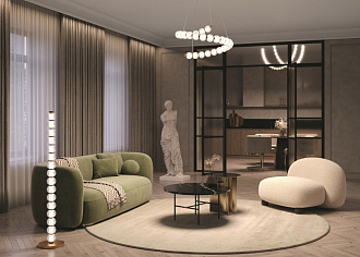 Подвесной светильник 150*9*63,6 см, LED, 36W, 3000К, Maytoni Amulet MOD555CL-L28G3K золотой