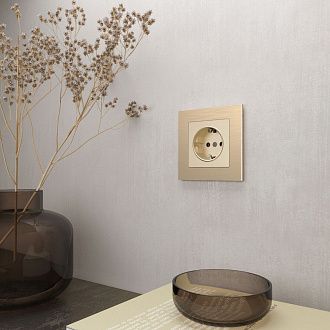 W0011711 Рамка на 1 пост Aluminium, шампань Werkel, 4690389158001