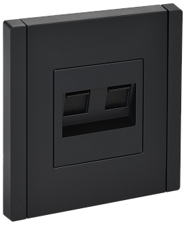 Розетка компьютерная 2-ая RJ45 кат.6 FP134 черный  IEK FORTE&PIANO, FP-K20-2-K02