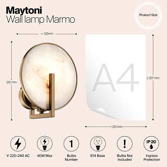 Светильник Maytoni Marmo MOD099WL-01G2, золото