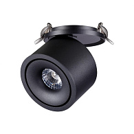LED светильник 10 см, 15W, 4000K, Novotech Groda 358775, черный, вр 9 см