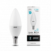 33122 Лампа Gauss Elementary Свеча 12W 920lm 4100K Е14 LED 1/10/100