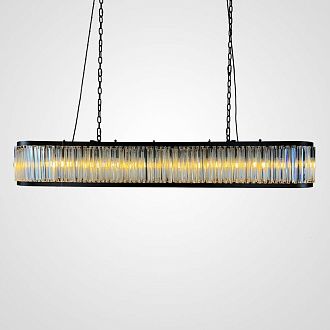Подвесная люстра RH 1920s Odeon Clear Glass Black 180 *180*25 см, 12*E14*40W, ImperiumLoft 248522-22, Чёрный