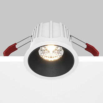 Светильник 9 см, 15W, 3000K, Maytoni Downlight Alfa LED DL043-01-15W3K-RD-WB, белый-черный